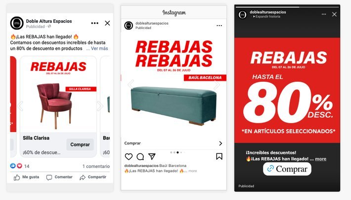 Campaña de rebajas de Doble Altura Espacios, 2022
